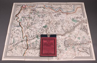 A Victorian fold out linen backed coloured map of The County of Kent with associated slip case for a Froggett's Map of North East London 