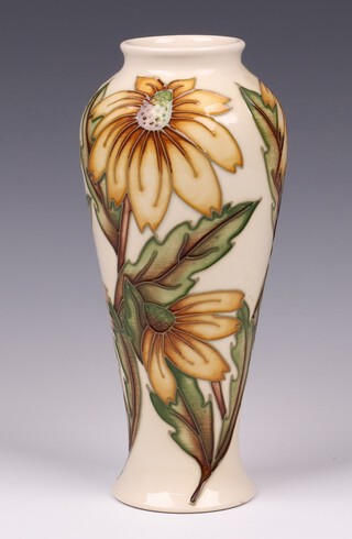A Moorcroft 1997 Collectors Club  Rudbeckia pattern vase, designed by Rachel Bishop, circa 1997 the base with signature 20cm 