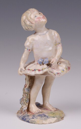 Joan May Russell, a figure of a young girl, the base marked 1926, by Helen Rock 10cm h