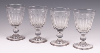 Four 19th Century panel cut rummers 