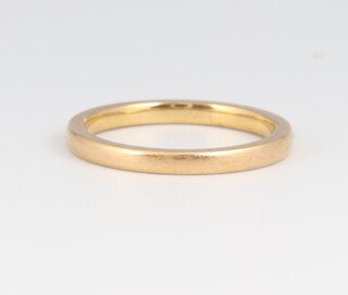 A 22ct gold wedding band, size I 1/2, 2.6 grams