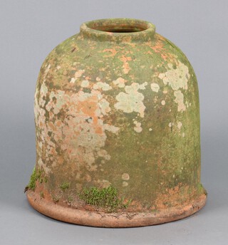 A well weathered terracotta rhubarb forcer (cracked) 47cm h x 45cm diam. 