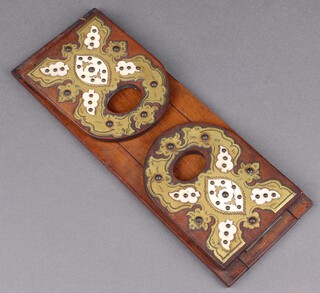 A Victorian walnut and brass mounted book slide 14cm h x 33cm w x 12cm d (stuck) 