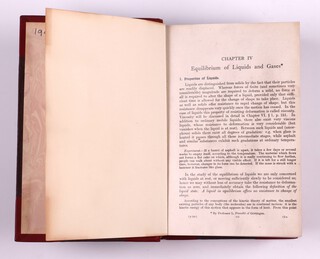 EWALT, POESCHL AND PRANDTL.  The Physics of Solids and Fluids Chapters IV to VII. Blackie & Son 1936, 8vo, pages numbered 153 to 396.  Half bound in red morocco with burgundy boards, gilt lettering and decoration to banded spine   
