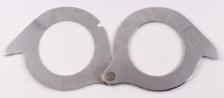 An aluminium cricket ball & bat gauge by Surridge of London, Sir Barnes Wallis was a very keen cricketer 