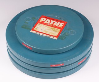 Barnes Wallis' personal copy of "The Dam Busters" 1955 film, cased in three and a half reels of 35mm film, mounted on Tuscan Reels in original Pathe plastic film cases 