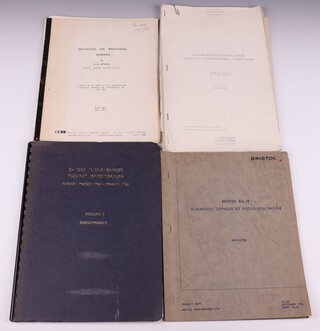 A collection of 1960's Bristol Siddeley internal and restricted documents related to reviews of the Hawker Siddeley, documents on the supersonic Orpheus jet propulsion engine, the turbo ramjet project investigation etc, some initialled B.N.W.
