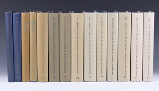 12 volumes of The Biographical Memoirs of The Royal Society to include the years - 1955, 56, 57, 60, 66, 70, 71, 72, 73, 74, 75, 76, 77, 78
