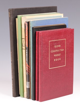 GLOVER C. W. & Partners, Glover Construction Handbook.  108pp.  Orginal burgundy cloth.  The end paper with inscription "Sir Barnes N. Wallis C.B.E. F.R.S. With Compliments. Chas. W. Glover".  Ditto publication.  	EKCO ELECTRONICS LTD.  Useful Data.  London: D.Harper & Co. Ltd.  Black vinyl cover. 38pp, w ith an Ekco Electronics Ltd, Priory Park, Southend on Sea With Compliments slip, stamp dated 23 DEC 1969.   Ditto publication. 	IOCO Synthetic Resin Products.  Formaplex Boards and Tubes Booklet No. 11.  Glasgow.  Beige card bound product guide.  20pp.  IOCO Synthetic Resin Products.  Formaplex Cloth Miocarta Gears Booklet No. 13.  Glasgow.  Beige card bound product guide.  20pp.  THOS. FIRTH & SONS, LTD.,  Steels Specially Resistant to Corrosion.  Mexborough: Times Printing Co Ltd.  Blue card cover. 73pp. with pencil written inscription to inside page dated 13/5/31.   ENGLISH STEEL CORPORATION LTD. A. W. Small Tools, Section No.6, Screwing Apparatus.  Catalogue Ref.; S.T.O. 6/1. London & Birm. Silk & Terry Ltd.,  Brown paper covers, 59pp. 	ENGLISH STEEL CORPORATION LTD. Tool Steels.  Catalogue Ref. S.S. 13/1 Eng.  Printed in England. 103pp.  Black card covers with white lettered spine.  WERNER, Fritz, (translated by Hans Dominik) The Machine Tool and Small Tool Industry, An Outline of Its Development and Modern Organisation.  Berlin: Organisation Verlagsgesellschaft M.B.H. (S.Hirzel) 1931. 74pp.   Printed colour cover on beige cloth.  With loose page inviting acknowledgment of receipt of the book. COOKE TROUGHTON & SIMMS LTD.  Drawing Office Equipment. Publication No. 860.  An illustrated catalogue of drawing instruments and equipment. ii, 172pp.  Green card covers. Electron, Magnesium Alloys. Birmingham: The Kynoch Press. 1937. Original black cloth with gilt lettered spine. 127pp. The endpaper with attached slip "Presented to B. N. Wallis Esq. with the compliments of F. A. Hughes & Co. Ltd".  