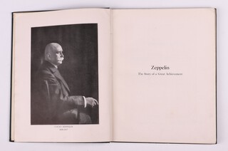 VISSERING, Harry.  Zeppelin, The Story of a Great Achievement. Chicago: Wells And Company 1922. 4to, 59pp.  Original green cloth. Some rubbing to edges and spine. Signed B.N. Wallis 