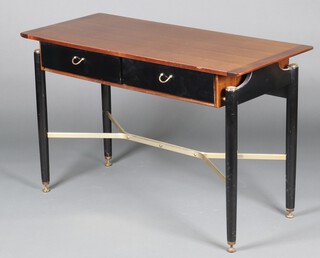 G-Plan, a 1950's Librenza console table from the Tola & Black range, designed by E Gomme, fitted 2 drawers 74cm h x 118cm w x 51cm d 