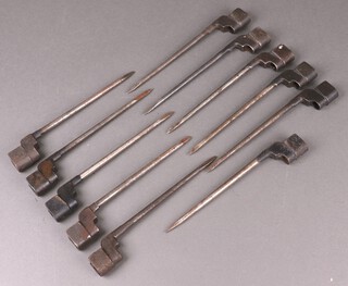 Eleven various pig stick bayonets (no scabbards) 