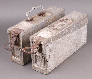 A pair of German Second World War ammunition boxes 36cm h  