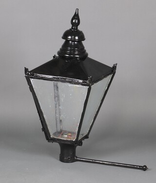 A black painted gas lamp housing 