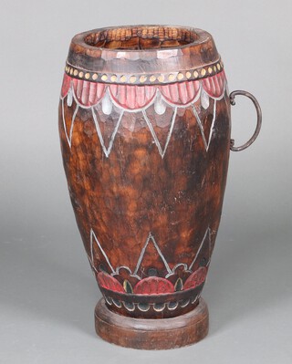 An Eastern carved hardwood stick stand 65cm 