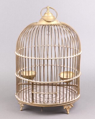 A Victorian style brass bird cage 40cm h x 30cm diam. 