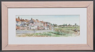 Beth Altabas, watercolour signed,  "Bosham" 14cm x 39cm 