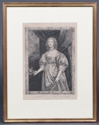 After Van Dyke, Pierre Lombart, an etching "Elizabeth Comitissa Devoniae" 35cm x 25cm 