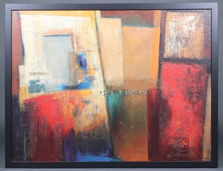 Ikea,  a large framed print in the form of an abstract acrylic 98cm x 124cm, in an ebonised frame