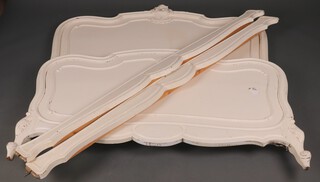A 19th Century French carved and white painted bedstead approx. 148cm h x 190cm l  x 150cm w  complete with rails and base  