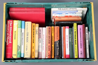 A collection of 32 Magic books, miscellaneous titles, the majority in hard back format, including The Illustrated History of Magic by Christopher Crowell, Introducing Bill's Magic by W G Stikland, Card Tricks Without Skill by Paul Clive, The Big Book of Magic by Patrick Page, It's Easier than You Think by Geoffrey Buckingham, The New Modern Coin Magic by J B Bobo, My Magic Life by David Devant, Secrets of my Magic by David Devant, Will Goldston's Who's Who in Magic, Further Magic of the Hands by Edward Victor, The Riddle of Chung Ling Soo by Will Dexter, The Conjurer's Vade Mecum by J F Orrin - ex libris A Cuthbertson, 226 St Thomas road, Durban Natal SA Cot 1929, Goodnight Mr Dante by Val Andrews, The Encyclopaedia of Card Tricks by Jean Hugard, Pure Gold, Final Call and The Roy Johnson Experience all by Roy Johnson, Okito on Magic, Abbott's Encyclopaedia of Rope Tricks, Convincing Coin Magic by Victor Farelli, Victorian Magic by Geoffrey Lamb, The John Booth Classics, Al Baker's Pet Secrets, Open Sesame by Eric C Lewis and Wilfred Tyler, Magi Magoria, The Magic of Pavel, Genie Presentations by Will Ayling, The Gen vols 21-22, The Gen vols 22-23, Sixty Sleights, The art of Paper Tearing by Eric Hawkesworth and Arrowsmith's Mystery Box - A collection of Assorted Mysteries by George E Arrowsmith M A