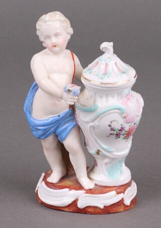 A 19th Century Continental porcelain figure of a classical boy  (cypher mark to base) 13cm (a/f) 