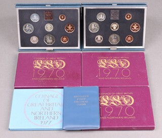 Seven proof GB coin sets - 1968, 1970 (x3), 1971, 1983 and 1984 