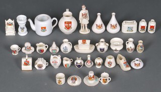 A collection of crested china