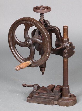 A Bardson hand cranked pillar driller 58cm 