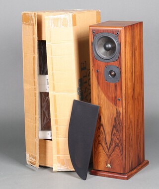 A pair of floor standing Castle Avon loudspeakers in a walnut finish case 