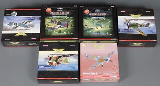Four Corgi Aviation Archive models and 2 Predators of The Skies models to include Spitfire PR.XIX, PM631, Westland Lysander MK.II, Hawker Typhoon Mk.1B, Supermarine Spitfire MKVC, Grumman Hell Cat MK1 E-W and a Junkers Ju87G-1 Stuka, boxed 