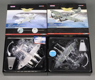 A pair of Corgi Aviation Archive  models to include JU88A-4 and a Junkers JU88A-6, 1:72 scale, boxed