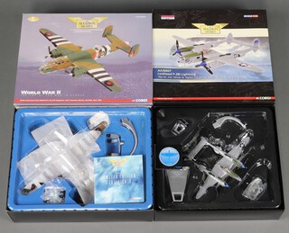 A pair of Corgi Aviation Archive models to include a North American B-25J Mitchell II and a Lockheed P-38J Lightning,  1:72 scale, boxed