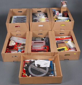 Two Life-Like Trains Porto 2000 Series, HO Scale, boxed Locomotives including GP30 and GP9 II (missing carriages) together with a large collection of OO and HO (American) scale locomotives, rolling stock, power supplies, track and scenery to include Hornby, Tyco, Bachmann, etc 