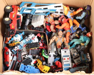 A quantity of vintage He-Man, Thundercats, Corgi, Dinky, some Transformers and Go Bots 
