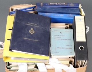 A collection of 1980's military paperwork including regimental standing orders Grenadier Guards and other bound military publications including Manual of Map Reading, service writing etc 