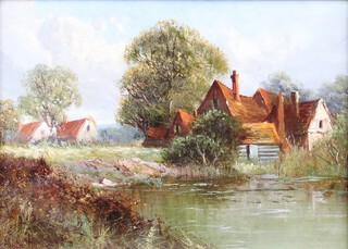 Phil Hips (Francis E. Jamieson) (1895-1950), "Near Cowfold, Sussex", early 20th century oil on canvas, signed, 24cm x 34cm, within a painted and gilt wood frame (re-lined)