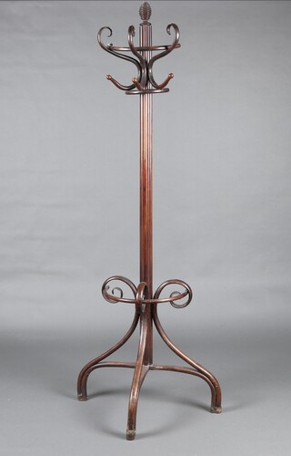 A Thonet style bentwood hat and coat stand 198cm h x 76cm x 33cm 