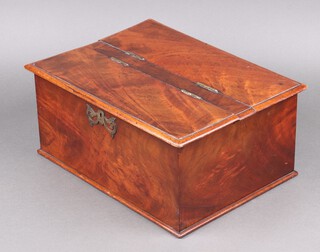 A 19th Century rectangular 2 division box with hinged lid 19cm h x 41cm w x 31cm d 