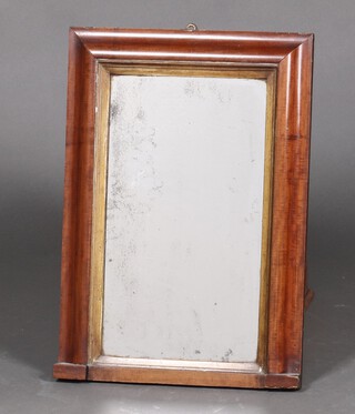 A 19th Century rectangular plate pier mirror contained in a walnut frame 60cm x 43cm 
