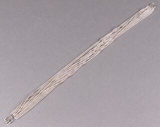 A Tiffany and Co 925 silver 10 strand collar necklace 73g 