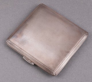 A silver cigarette case with engine turned decoration Birmingham 1936, 108g 