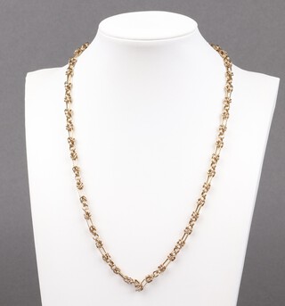 A gold multi link chain marked 9k, 48cm, 7.4g