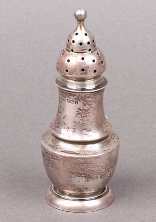 A silver sugar caster of baluster form Sheffield 1892, 55g 
