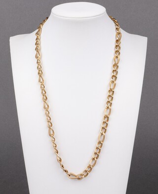A gold marked 9K open link necklace, 50cm, 16.5g