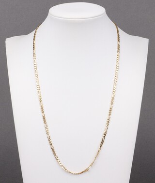 A gold marked 750 necklace, 49cm, 9.3g