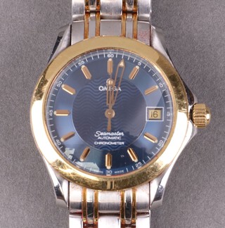 Omega, a gentleman's Omega Seamaster Automatic Chronometer wristwatch, contained in a bi-metallic metal case with integral bracelet, boxed with international warranty and bill of sale 