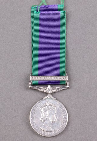 A General Service medal 1962, 1 bar Northern Ireland to 24477952 Rifleman N Burman Royal Green Jackets 