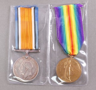 A pair, British War medal and Victory medal to 01163 Acting Corporal F G Mathews Army Catering Corps
