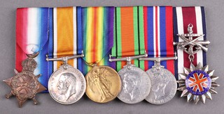 A group of 6 medals comprising 1914-15 Star, British War medal, Victory medal, Defence and War medal, Corps of Commissionaires medal named C Swanbrough, to Private later Sergeant 10282 C Swanbrough Argyle and Sutherland Highlanders, court mounted  